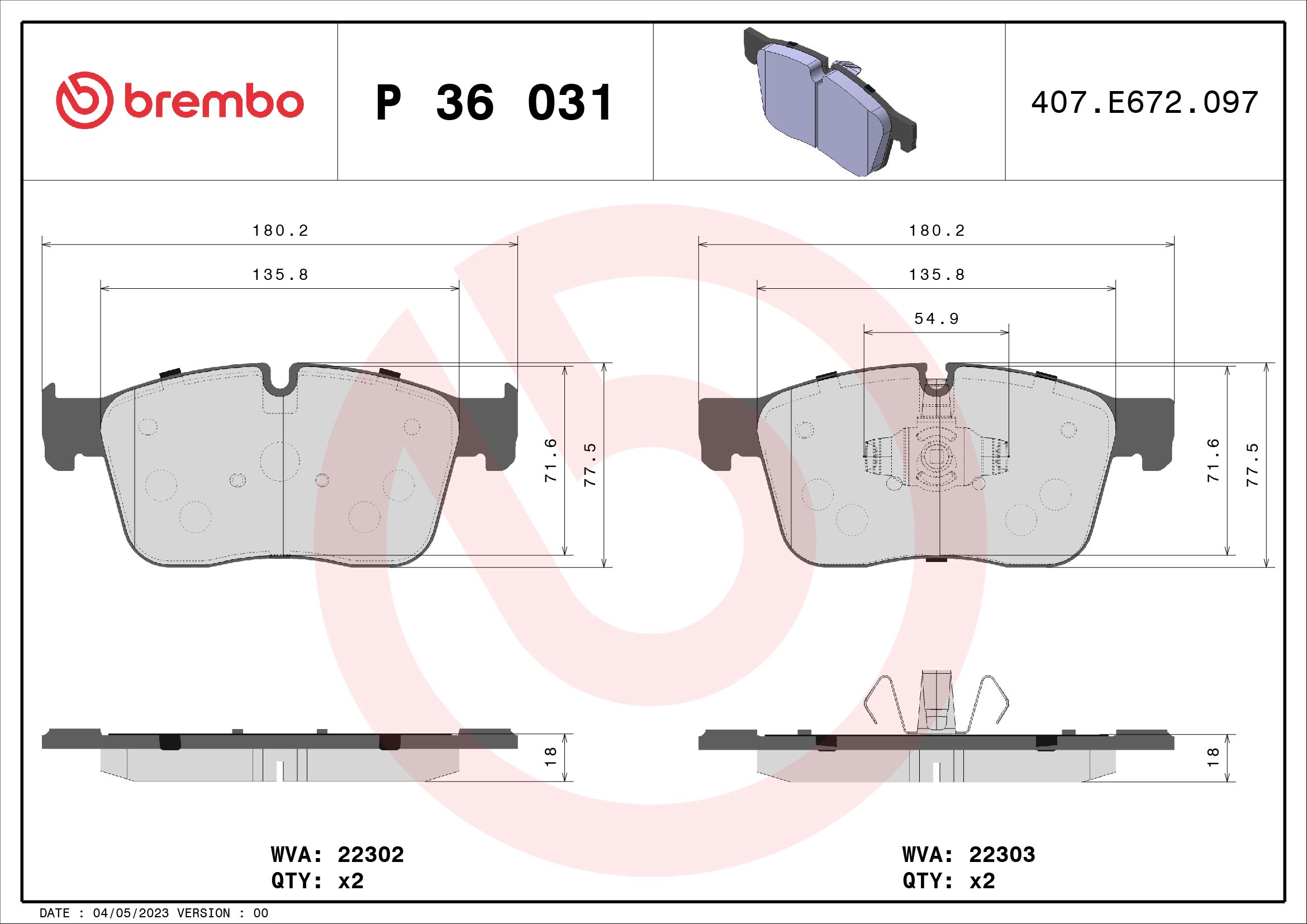 Brembo Brake Pad Set - P85193