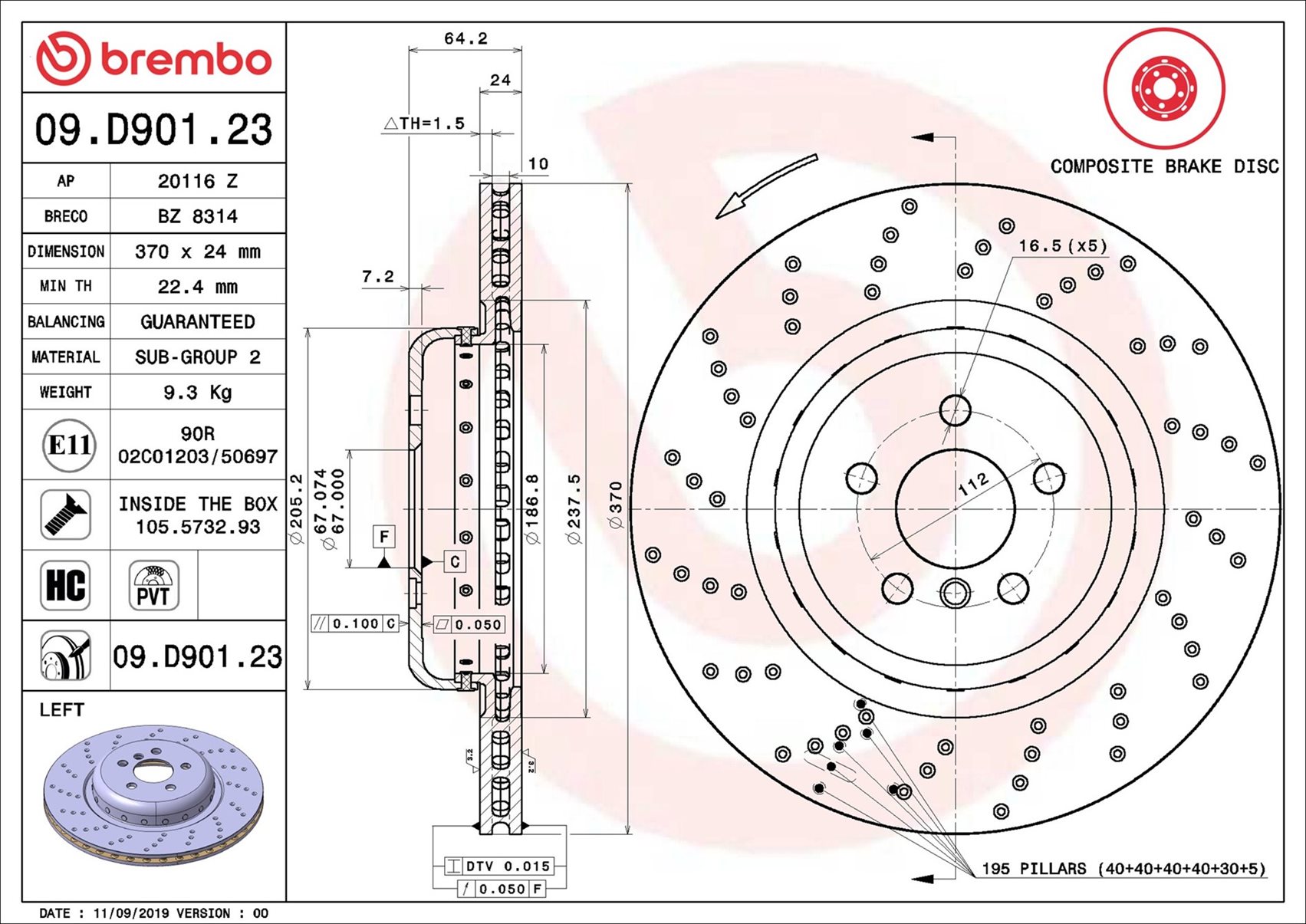 Brembo Rotors - 09.D901.23