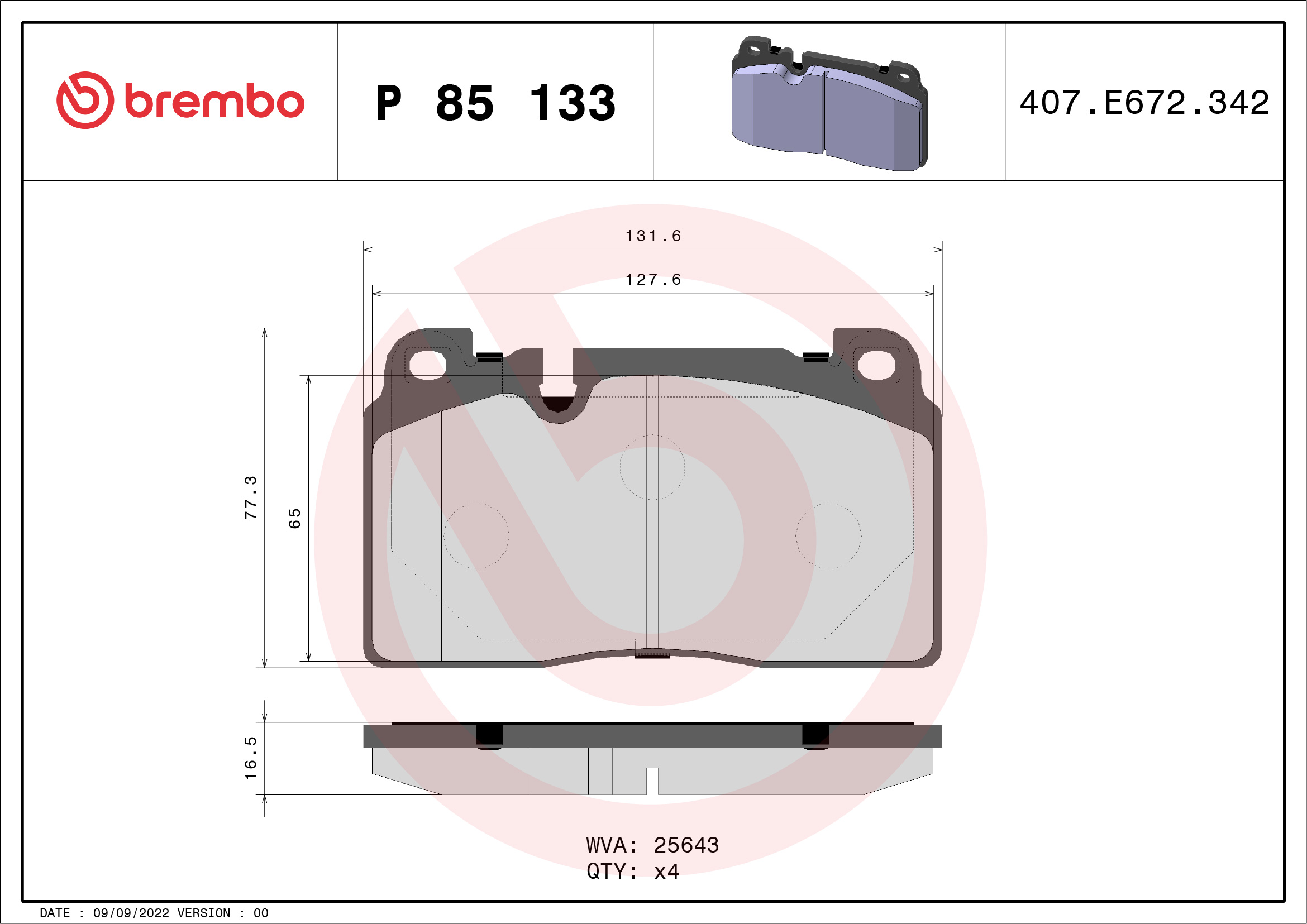 Brembo Brake Pad Set - P23154X
