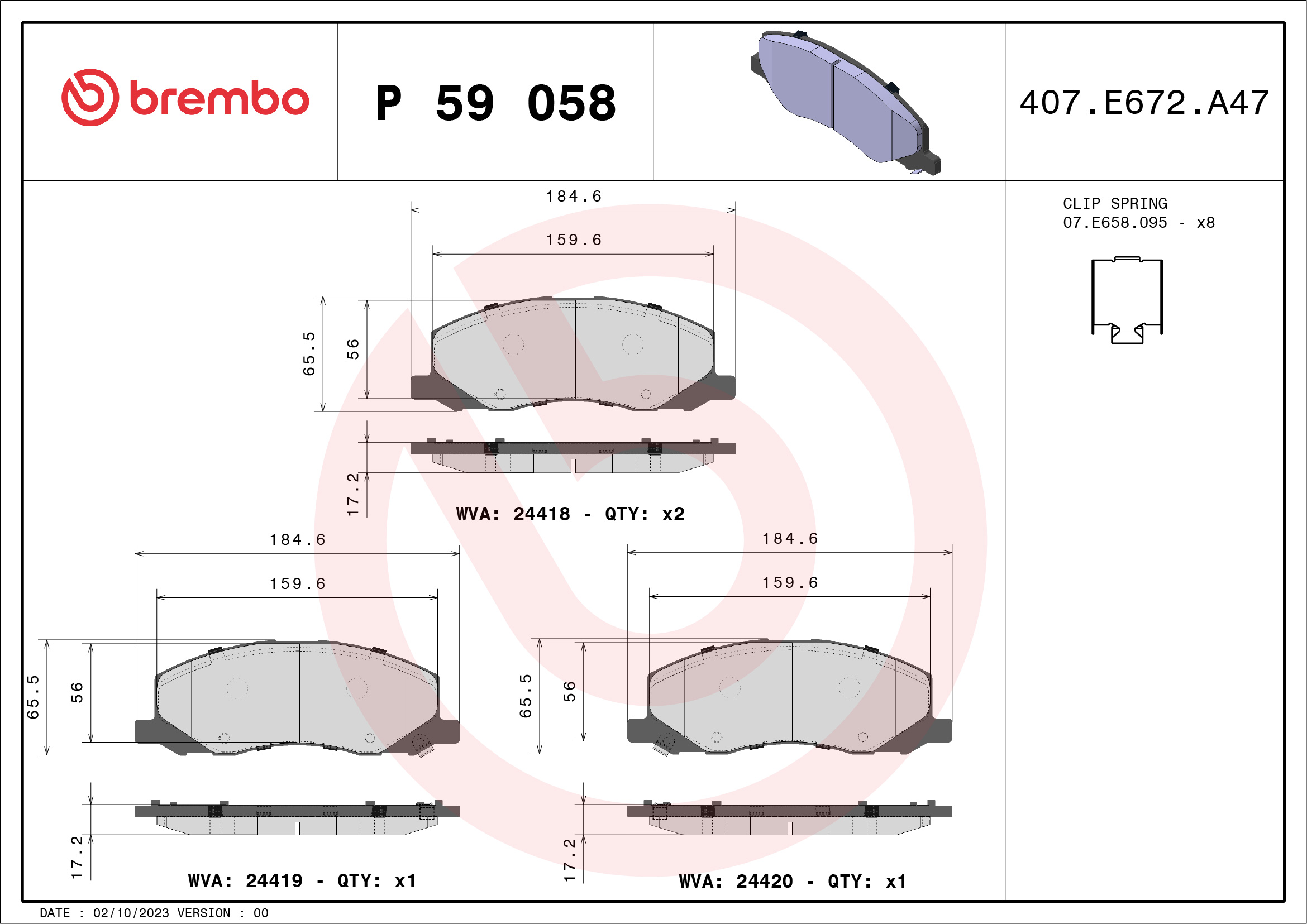 Brembo Brake Pad Set - P59058