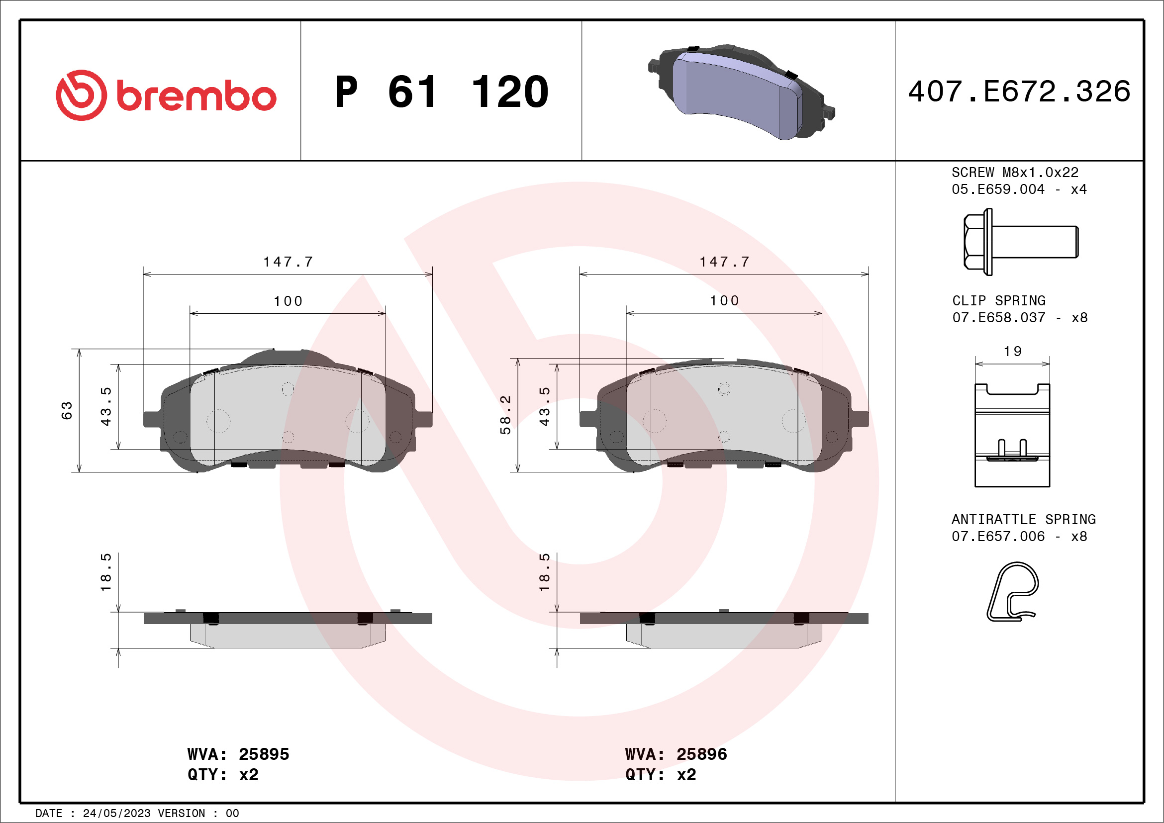 Brembo Brake Pad Set - P61120